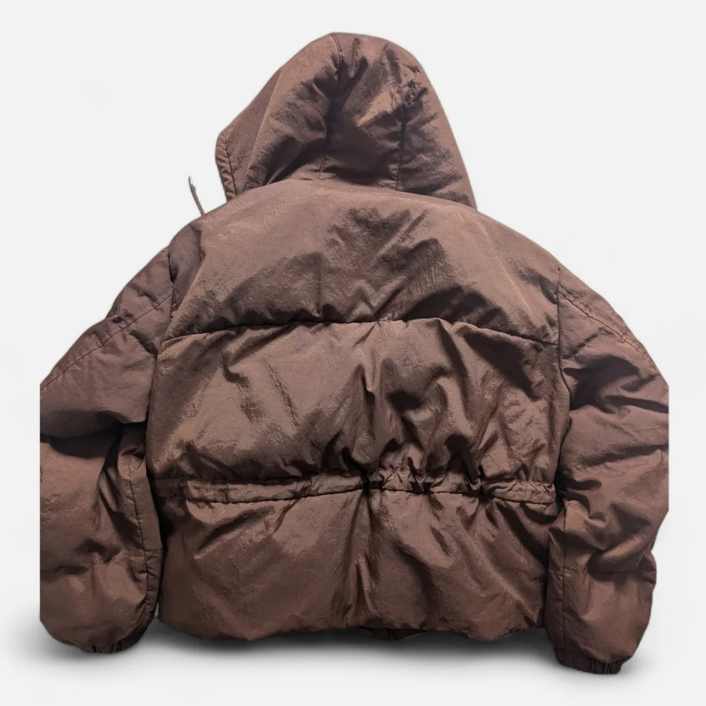 SOLD Uniqlo U Brown Women's Winter Hooded Puffer Jacket Size L - Picture 3 of 10